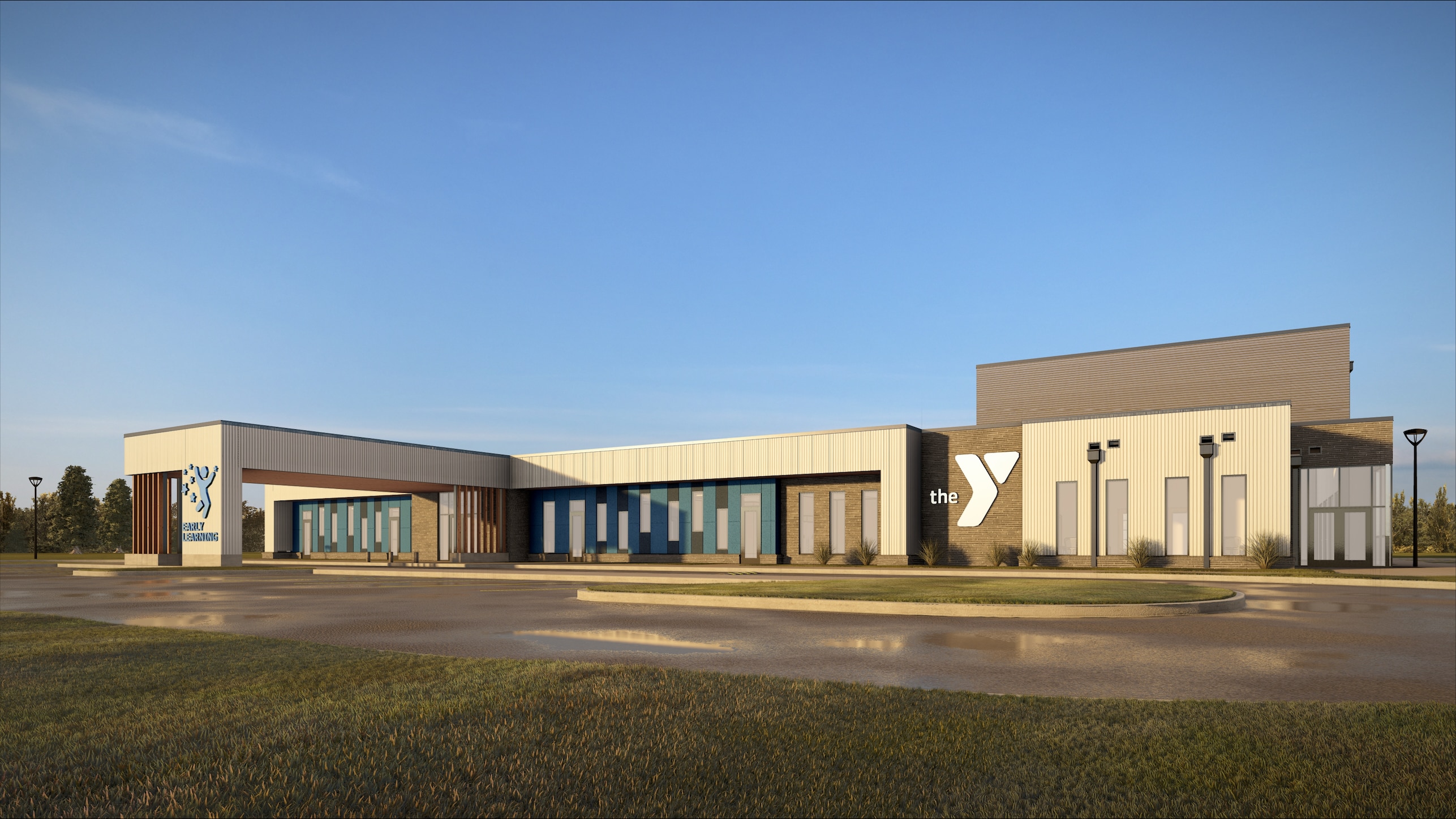 This rendering envisions how the YMCA center in Stanton will look when it opens in 2026. Courtesy 4FDesign.